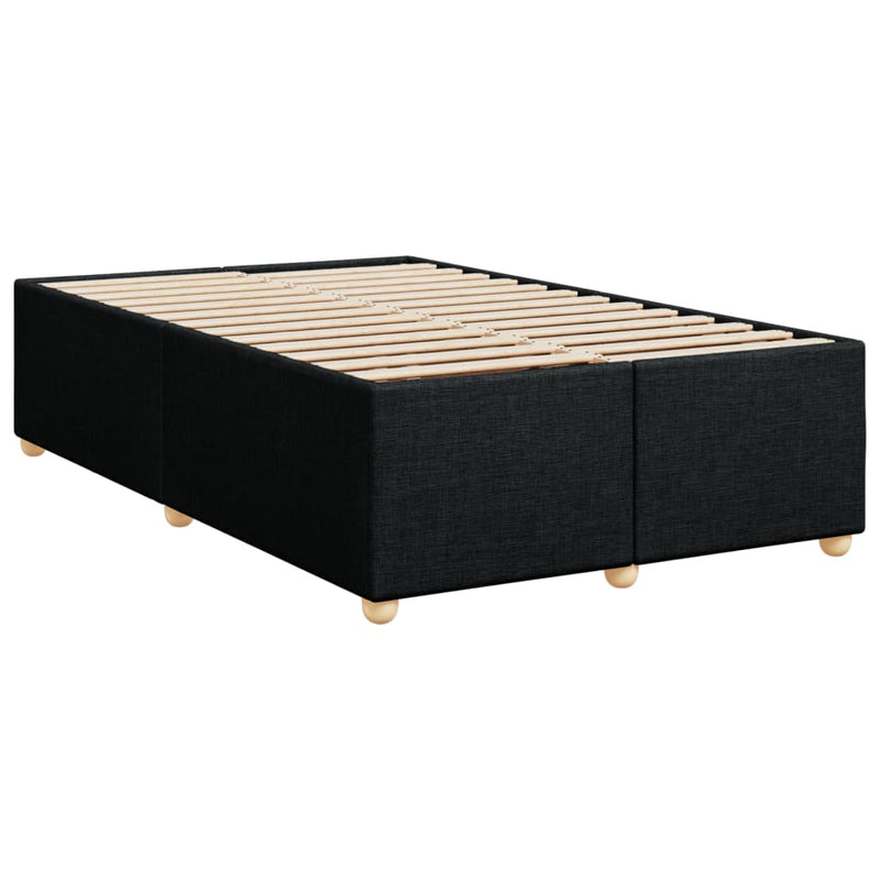 Pat box spring cu saltea, negru, 120x200 cm, textil