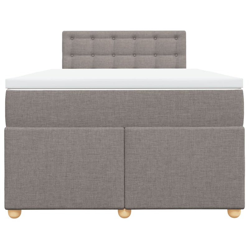 Pat box spring cu saltea, gri taupe, 120x200 cm, textil