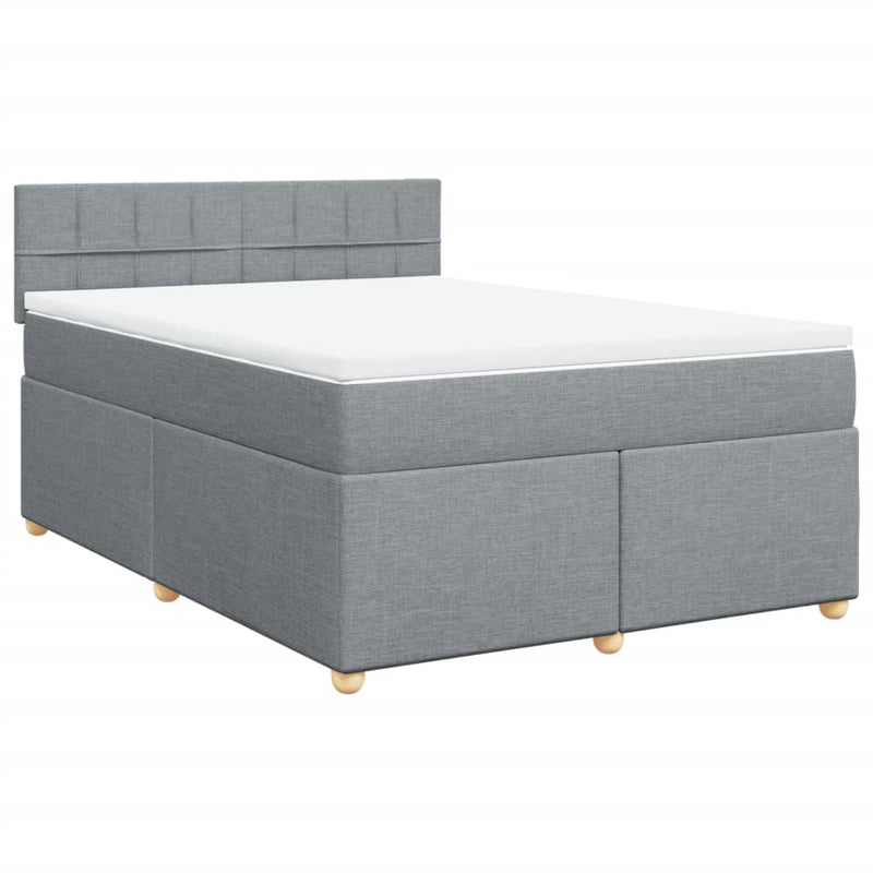 Pat continental, gri deschis, 140x200 cm, material textil