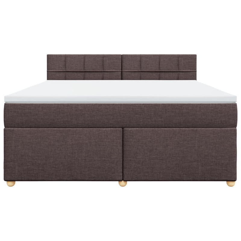 Pat continental cu saltea maro închis 180x200cm material textil