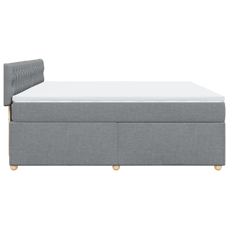 Pat continental, gri deschis, 180x200 cm, material textil