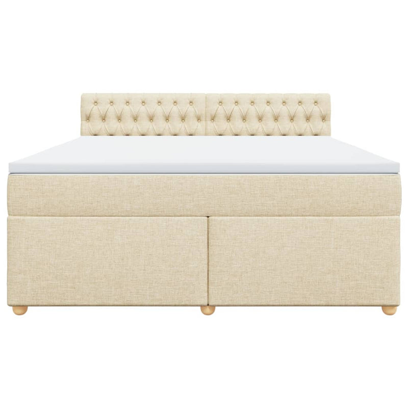 Pat continental cu saltea, crem, 180x200 cm, textil
