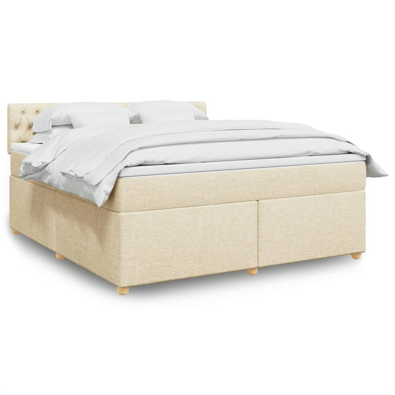 Pat continental cu saltea, crem, 180x200 cm, textil