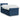 Pat box spring cu saltea, albastru, 100x200 cm, textil