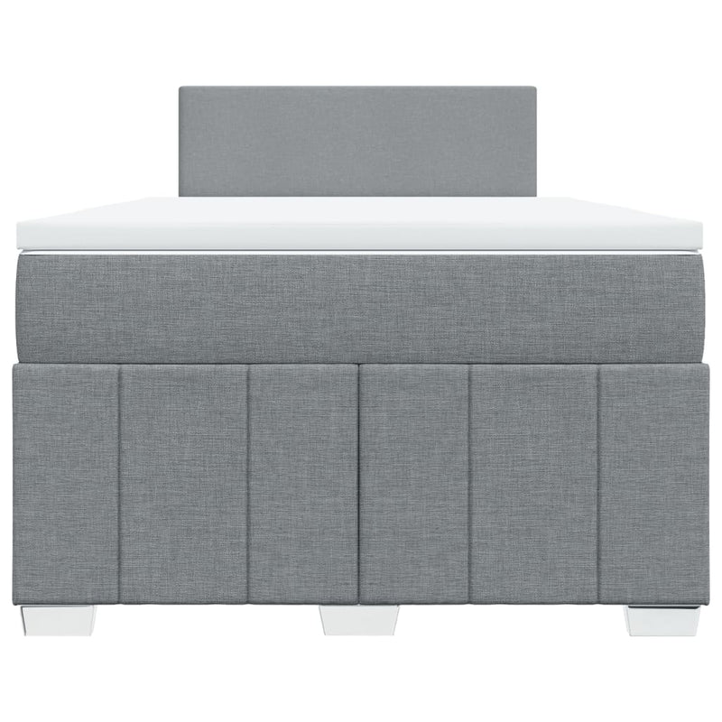 Pat box spring cu saltea, gri deschis, 120x190 cm, textil