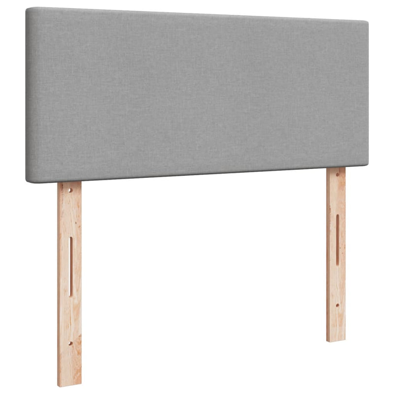 Pat box spring cu saltea, gri deschis, 120x190 cm, textil