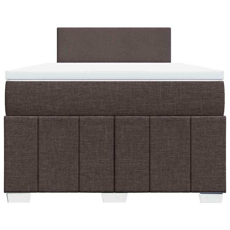 Pat box spring cu saltea, maro închis, 120x190 cm, textil