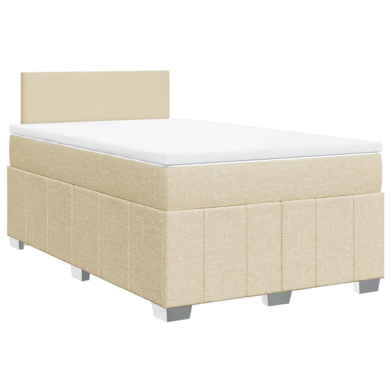 Pat continental cu saltea, crem, 120x190 cm, textil