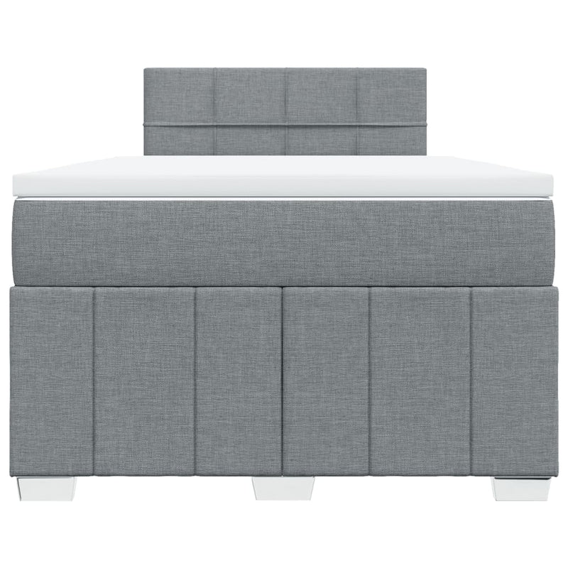 Pat box spring cu saltea, gri deschis, 120x190 cm, textil
