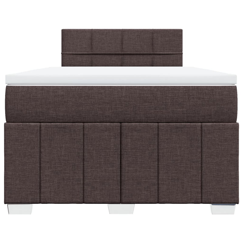 Pat box spring cu saltea, maro închis, 120x190 cm, textil