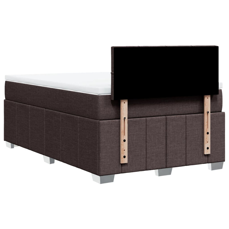 Pat box spring cu saltea, maro închis, 120x190 cm, textil