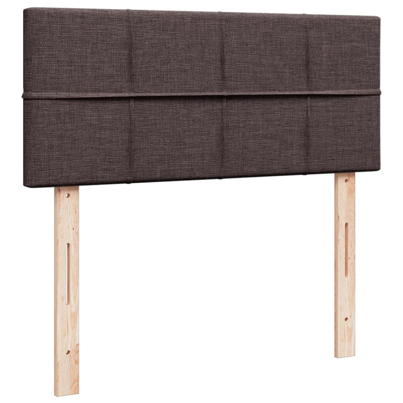 Pat box spring cu saltea, maro închis, 120x190 cm, textil