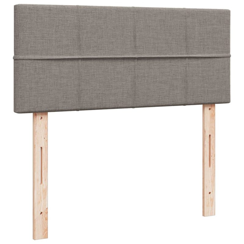 Pat box spring cu saltea, taupe, 120x190 cm material textil