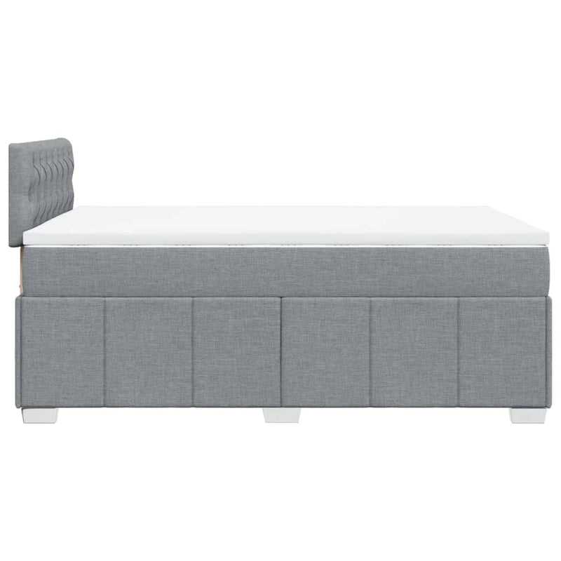 Pat box spring cu saltea, gri deschis, 120x190 cm, textil