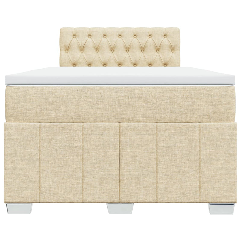 Pat continental cu saltea, crem, 120x190 cm, textil