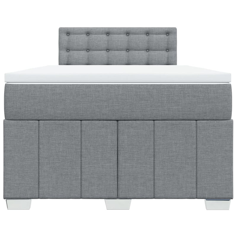 Pat box spring cu saltea, gri deschis, 120x190 cm, textil