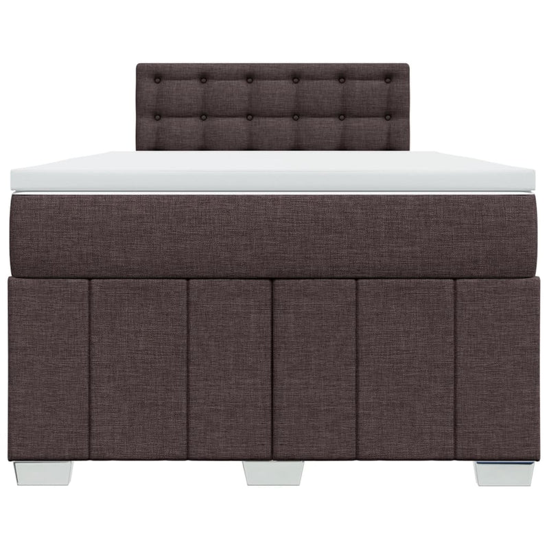 Pat box spring cu saltea, maro închis, 120x190 cm, textil