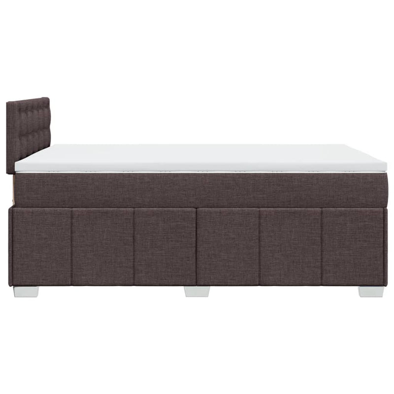 Pat box spring cu saltea, maro închis, 120x190 cm, textil