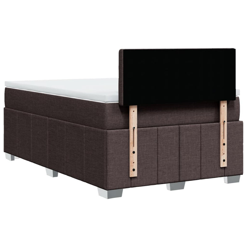 Pat box spring cu saltea, maro închis, 120x190 cm, textil