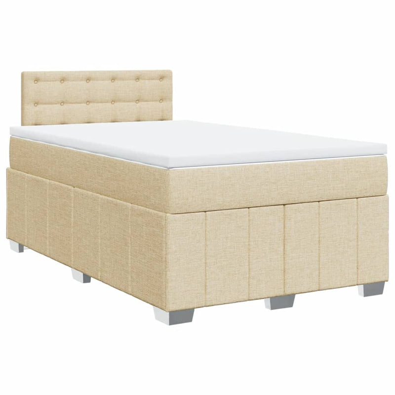 Pat continental cu saltea, crem, 120x190 cm, textil