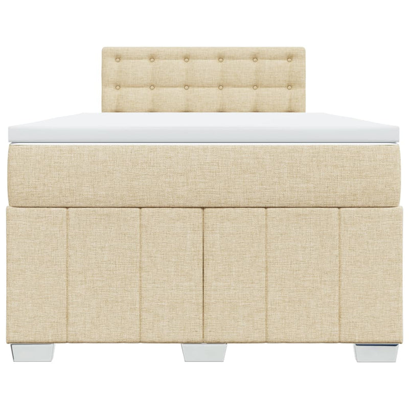 Pat continental cu saltea, crem, 120x190 cm, textil