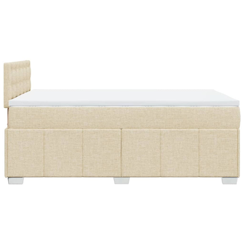Pat continental cu saltea, crem, 120x190 cm, textil