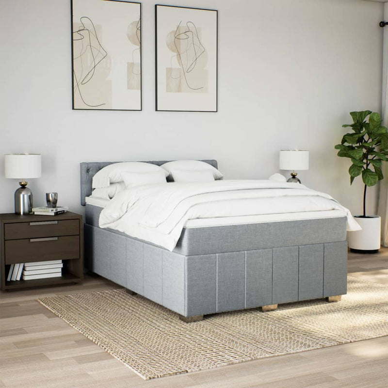 Pat continental, gri deschis, 140x200 cm, material textil