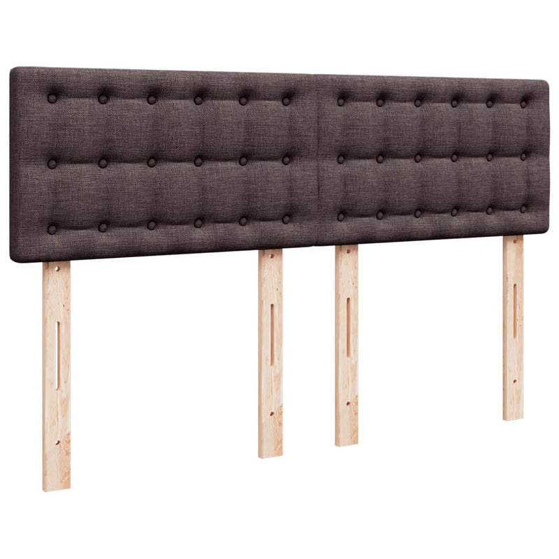 Pat box spring cu saltea, maro închis, 160x200 cm, textil