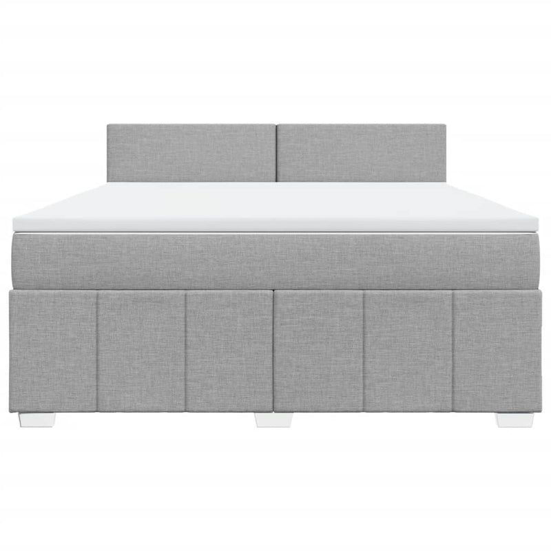Pat continental, gri deschis, 180x200 cm, material textil