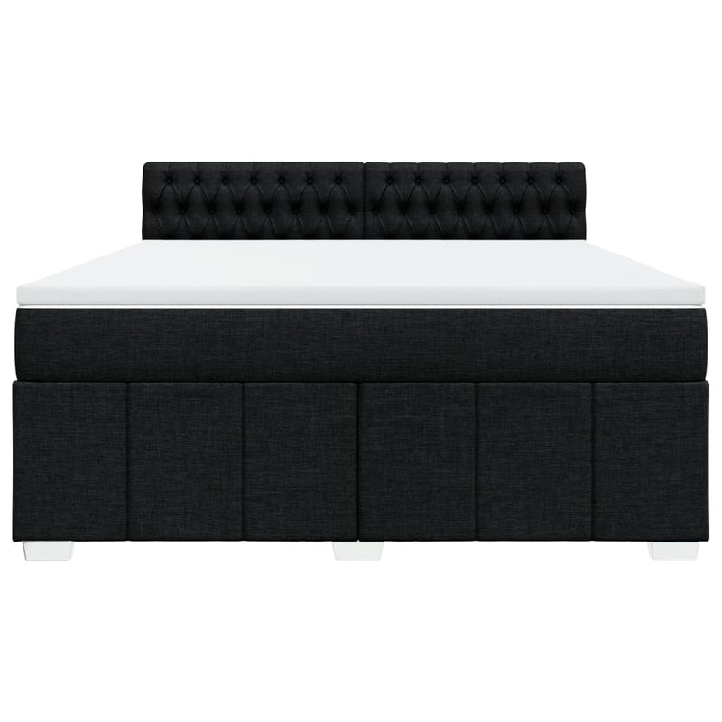 Pat box spring cu saltea, negru, 180x200 cm, catifea