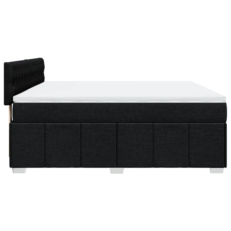 Pat box spring cu saltea, negru, 180x200 cm, catifea