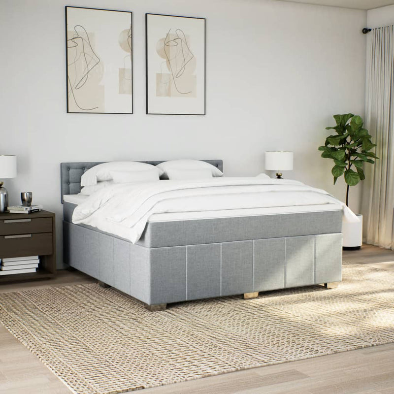 Pat continental, gri deschis, 180x200 cm, material textil