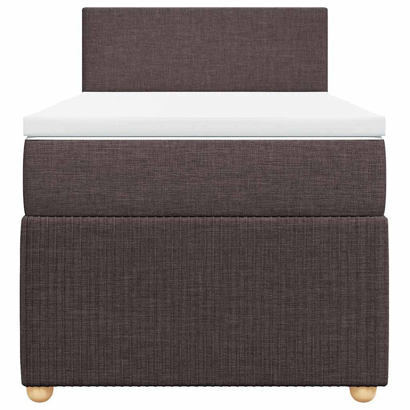 Pat box spring cu saltea, maro închis, 80x200 cm, textil