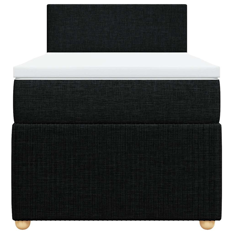 Pat box spring cu saltea, negru, 90x190 cm, textil