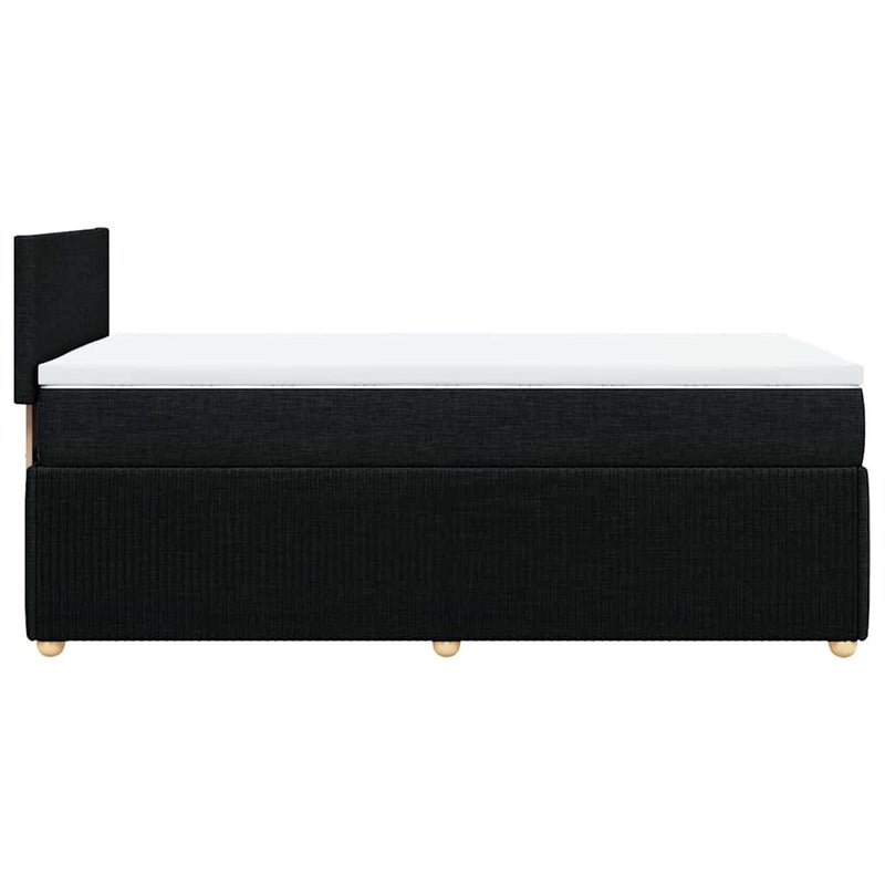 Pat box spring cu saltea, negru, 90x190 cm, textil
