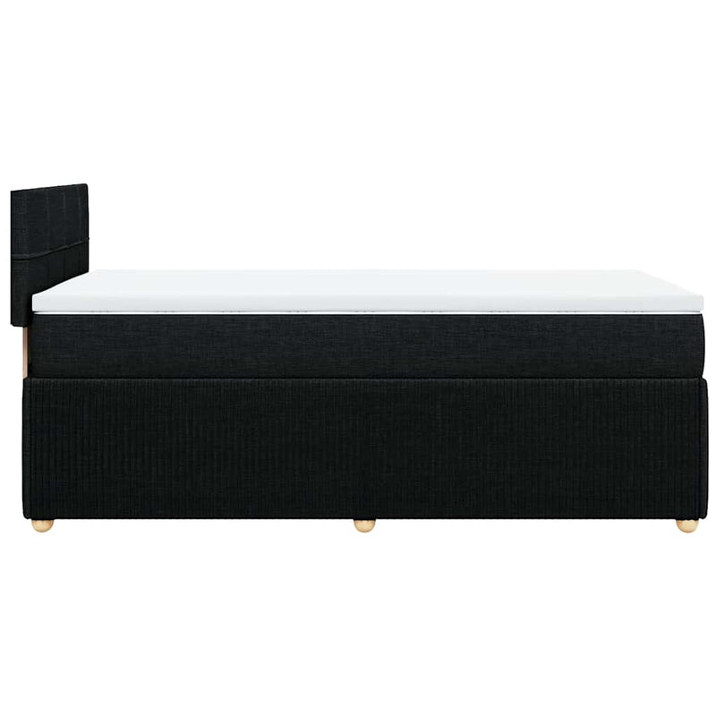 Pat box spring cu saltea, negru, 90x190 cm, textil