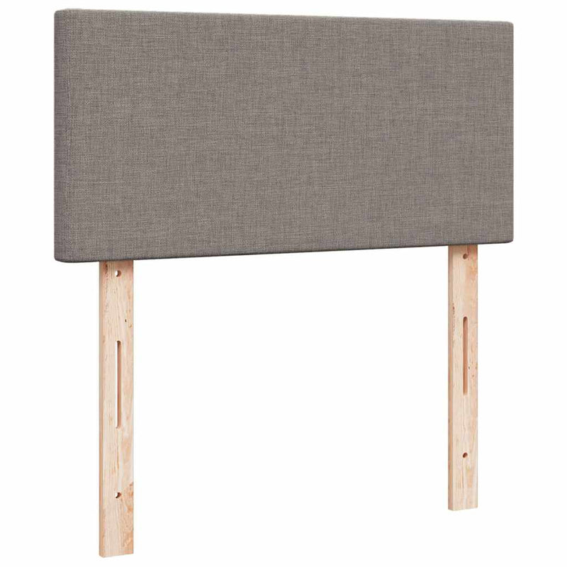 Pat box spring cu saltea, gri taupe, 100x200 cm, textil