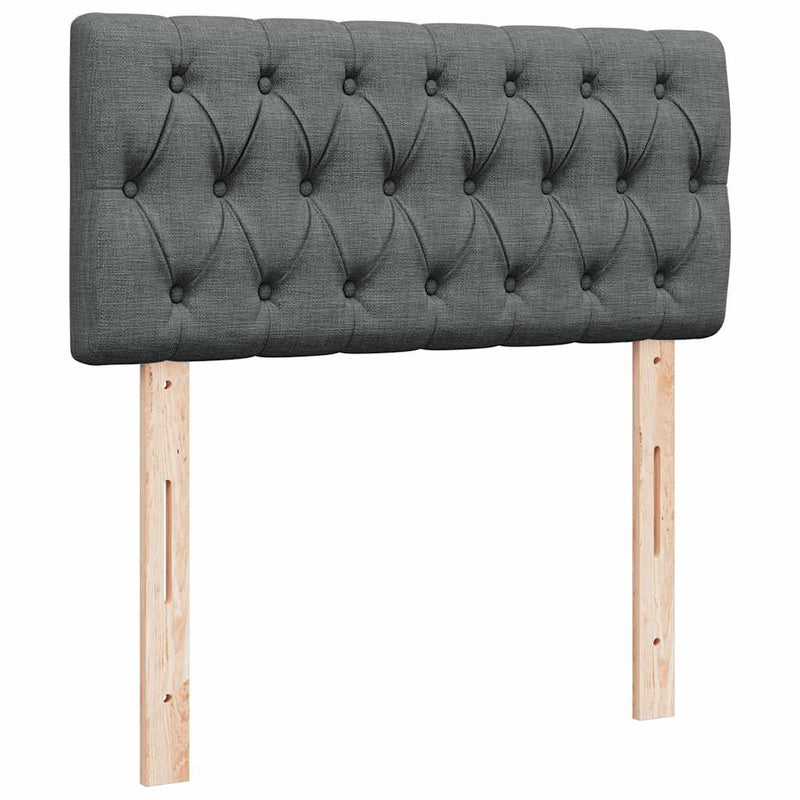 Pat box spring cu saltea, gri închis, 100x200 cm, textil