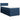 Pat box spring cu saltea, albastru, 100x200 cm, textil