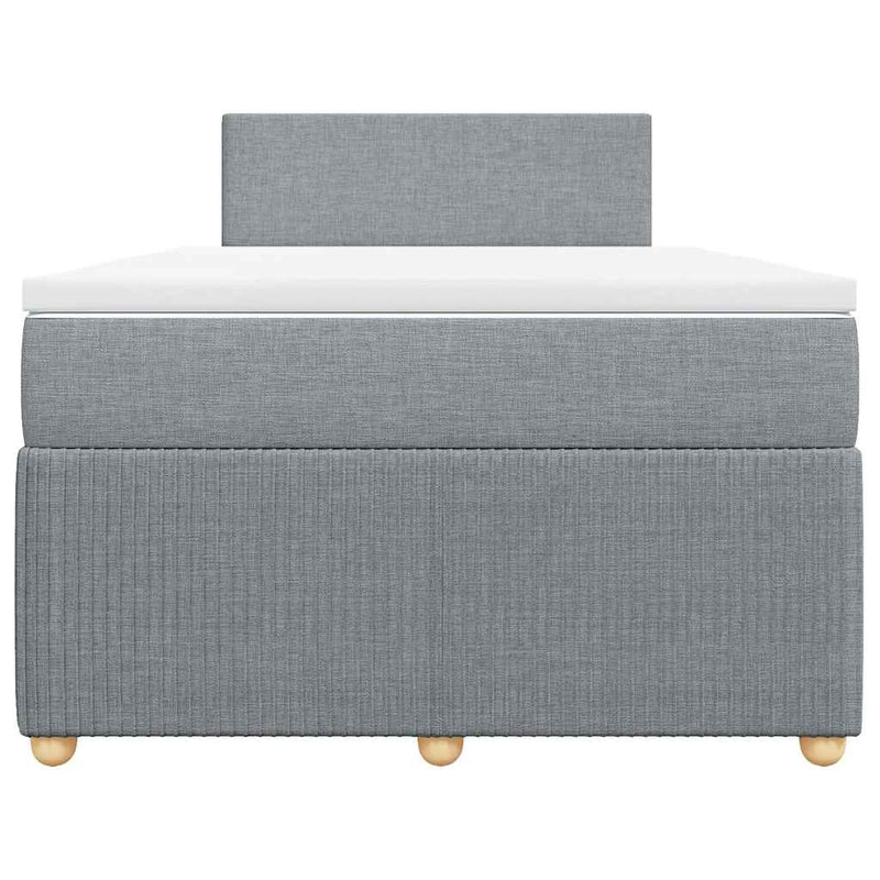 Pat box spring cu saltea, gri deschis, 120x190 cm, textil