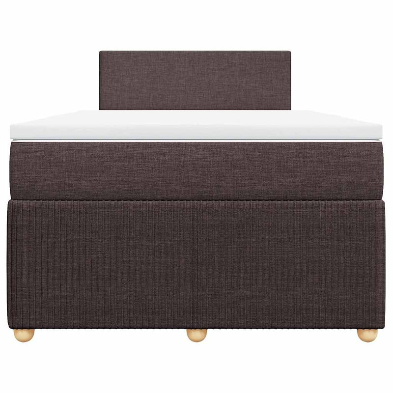 Pat box spring cu saltea, maro închis, 120x190 cm, textil