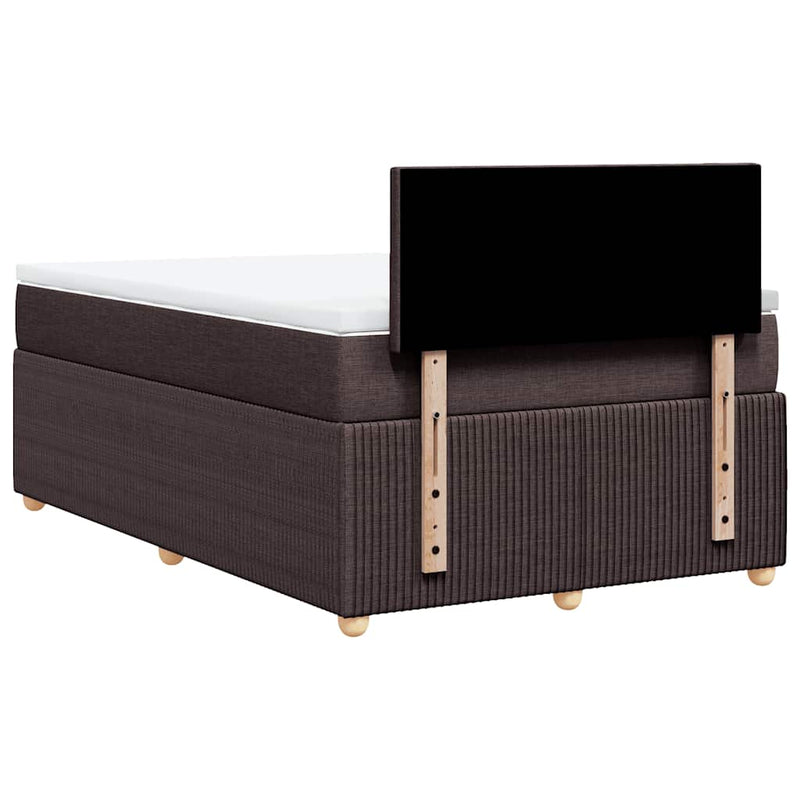 Pat box spring cu saltea, maro închis, 120x190 cm, textil
