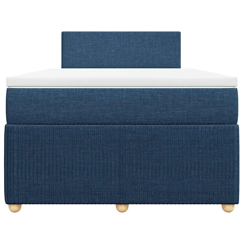 Pat box spring cu saltea, albastru, 120x190 cm, material textil