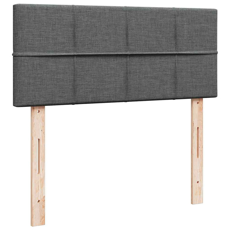 Pat box spring cu saltea, gri închis, 120x190 cm, textil