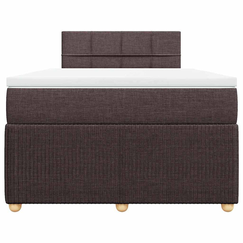 Pat box spring cu saltea, maro închis, 120x190 cm, textil
