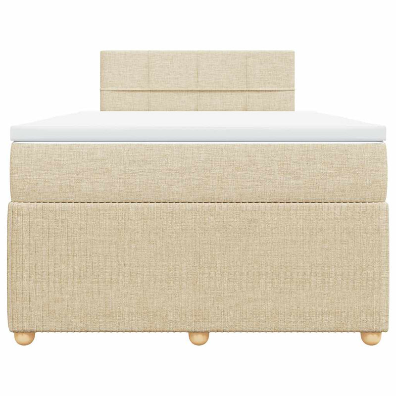 Pat continental cu saltea, crem, 120x190 cm, textil