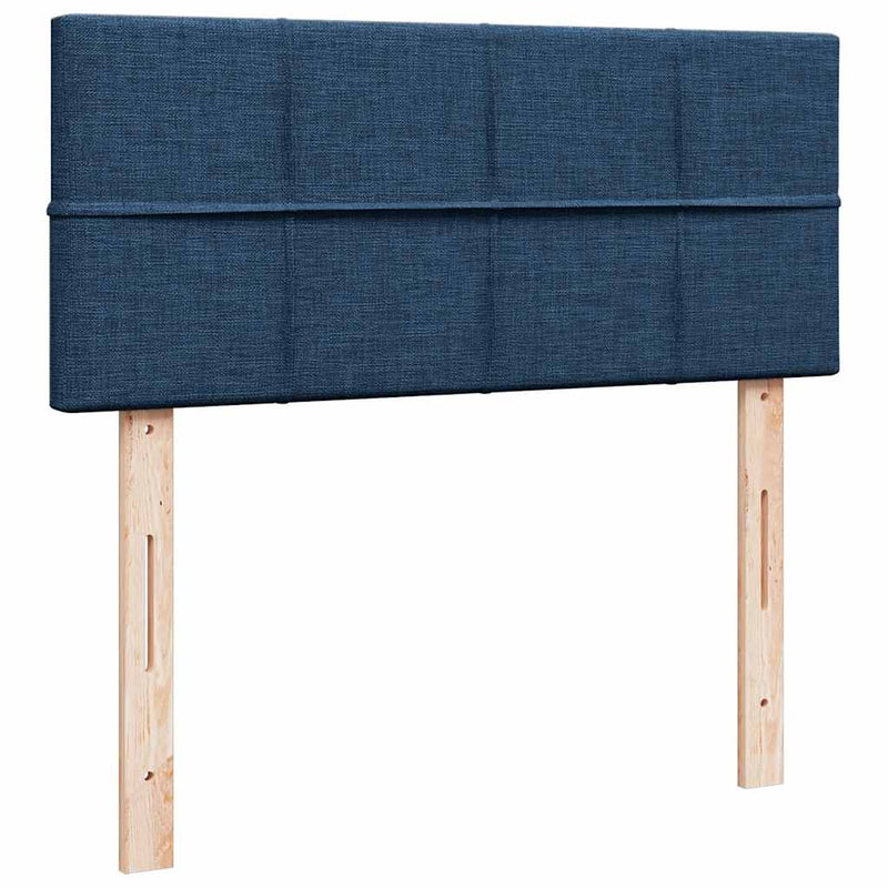 Pat box spring cu saltea, albastru, 120x190 cm, material textil