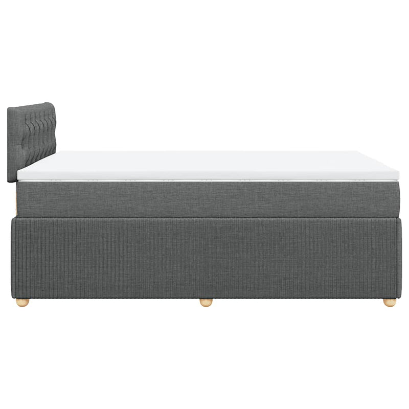 Pat box spring cu saltea, gri închis, 120x190 cm, textil