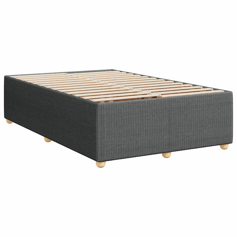 Pat box spring cu saltea, gri închis, 120x190 cm, textil