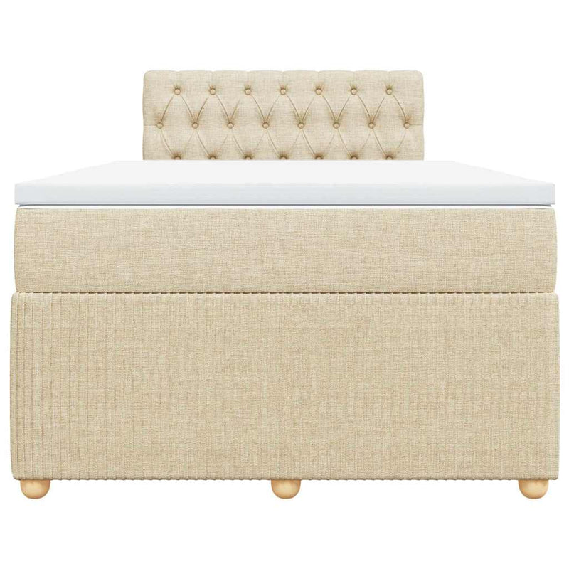 Pat continental cu saltea, crem, 120x190 cm, textil